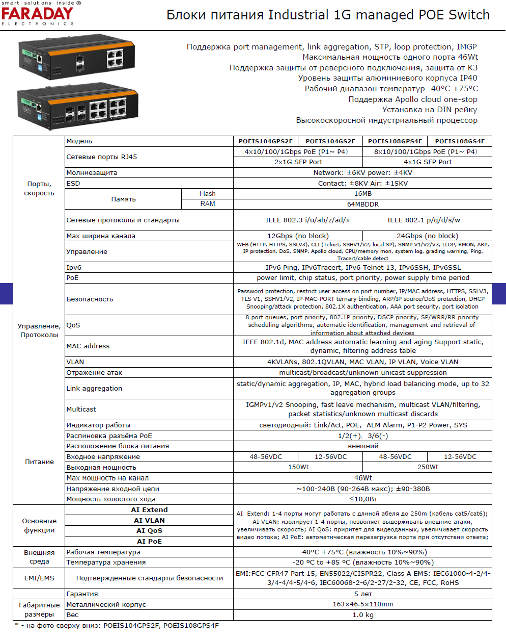 PoE switch 1GB